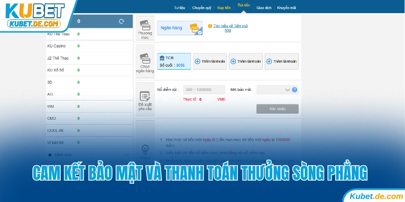 Kubet Có Soi Tài Khoản Không Và Cam Kết Từ Nhà Cái 7 Cam kết trong bảo mật và thanh toán